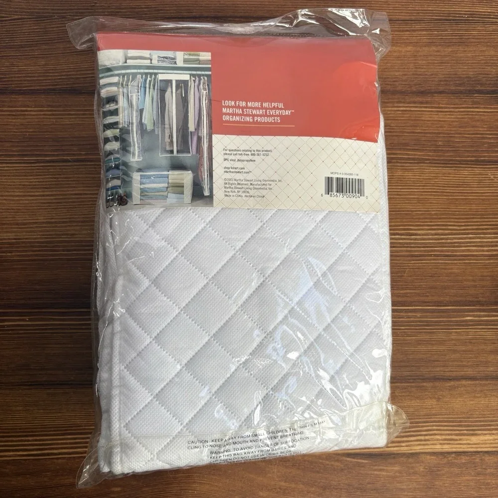 Martha Stewart Everyday Under Bed Storage Bag‎ Large White Zip Organizer New